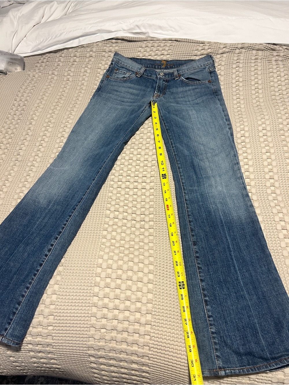 7 For All Mankind Blue Flare Jeans - Mid Wash